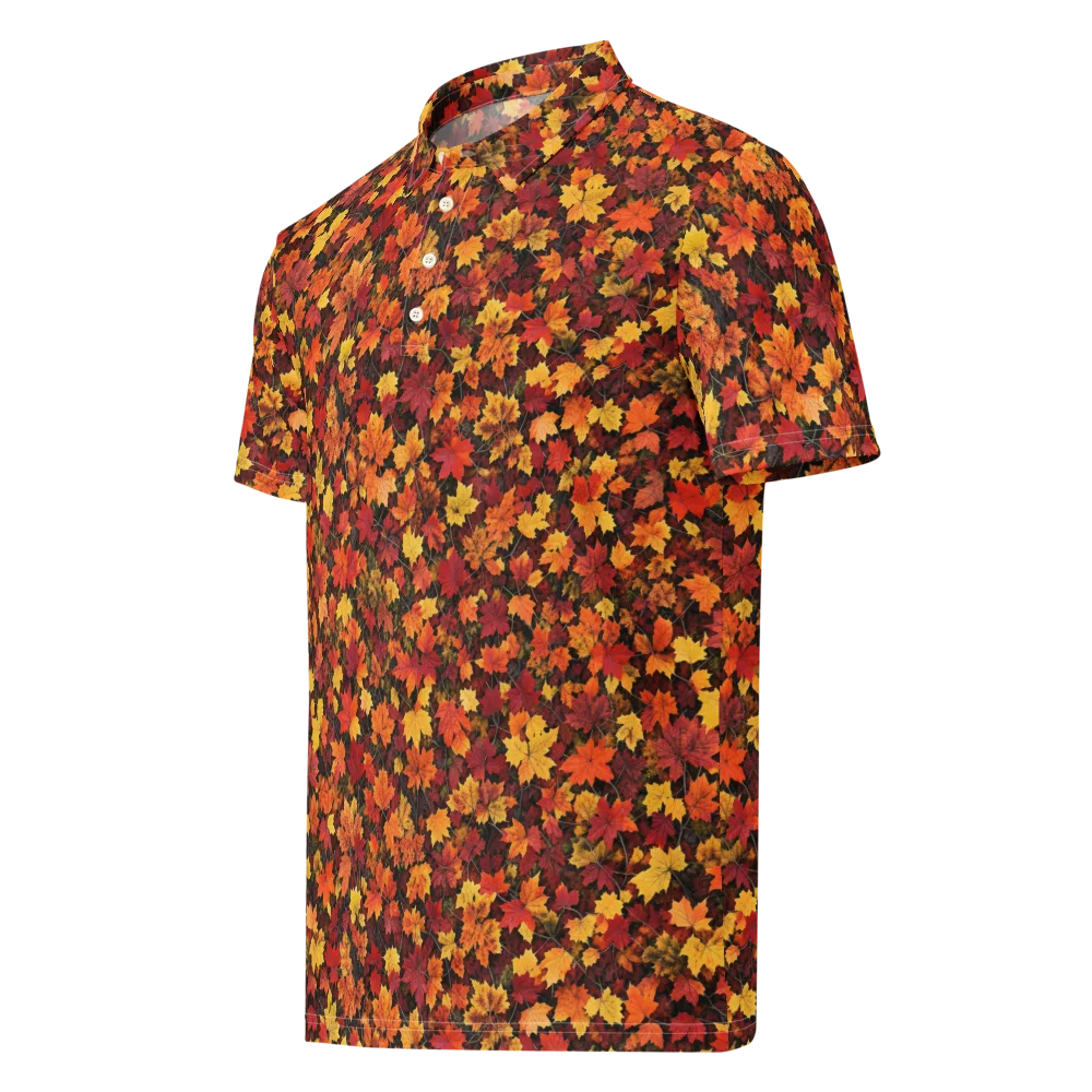 Autumn Canopy on Men's Slim Fit Polo Shirt — Left Front