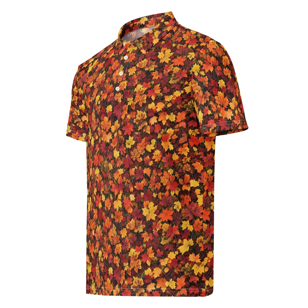 Autumn Canopy on Men's Slim Fit Polo Shirt — Left Front