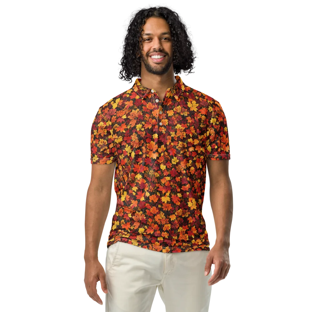 Autumn Canopy on Men's Slim Fit Polo Shirt — Front