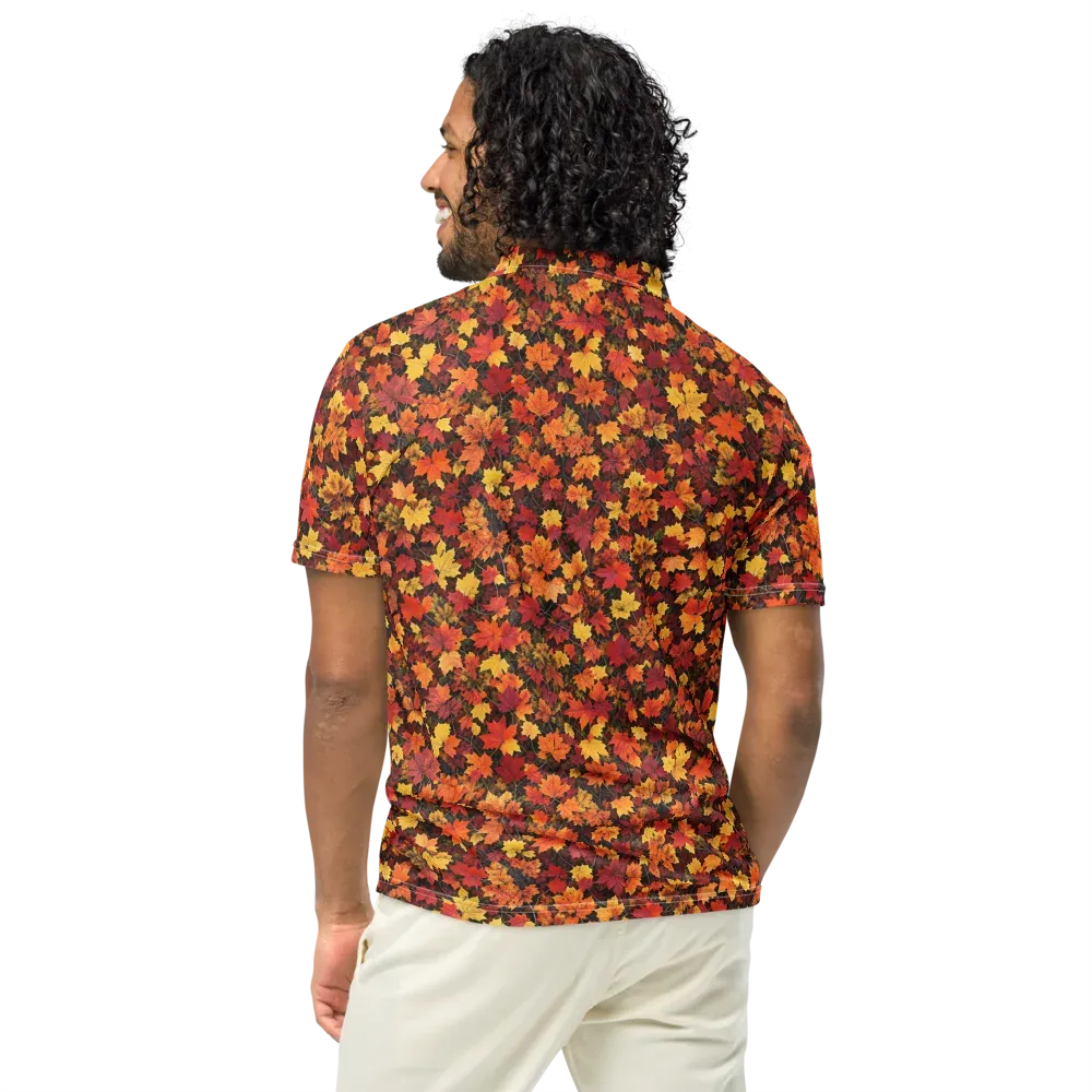 Autumn Canopy on Men's Slim Fit Polo Shirt — Back
