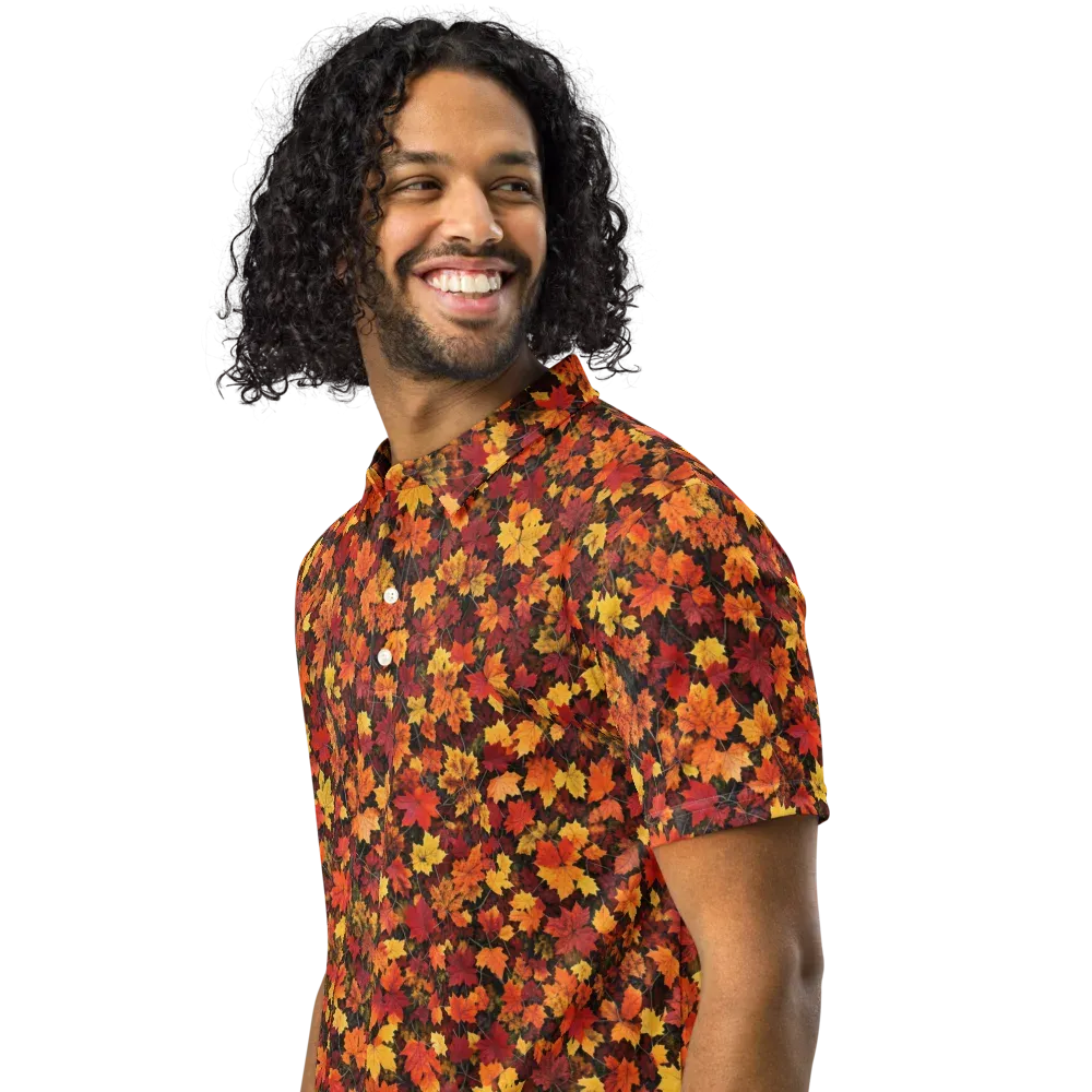 Autumn Canopy on Men's Slim Fit Polo Shirt — Left Front