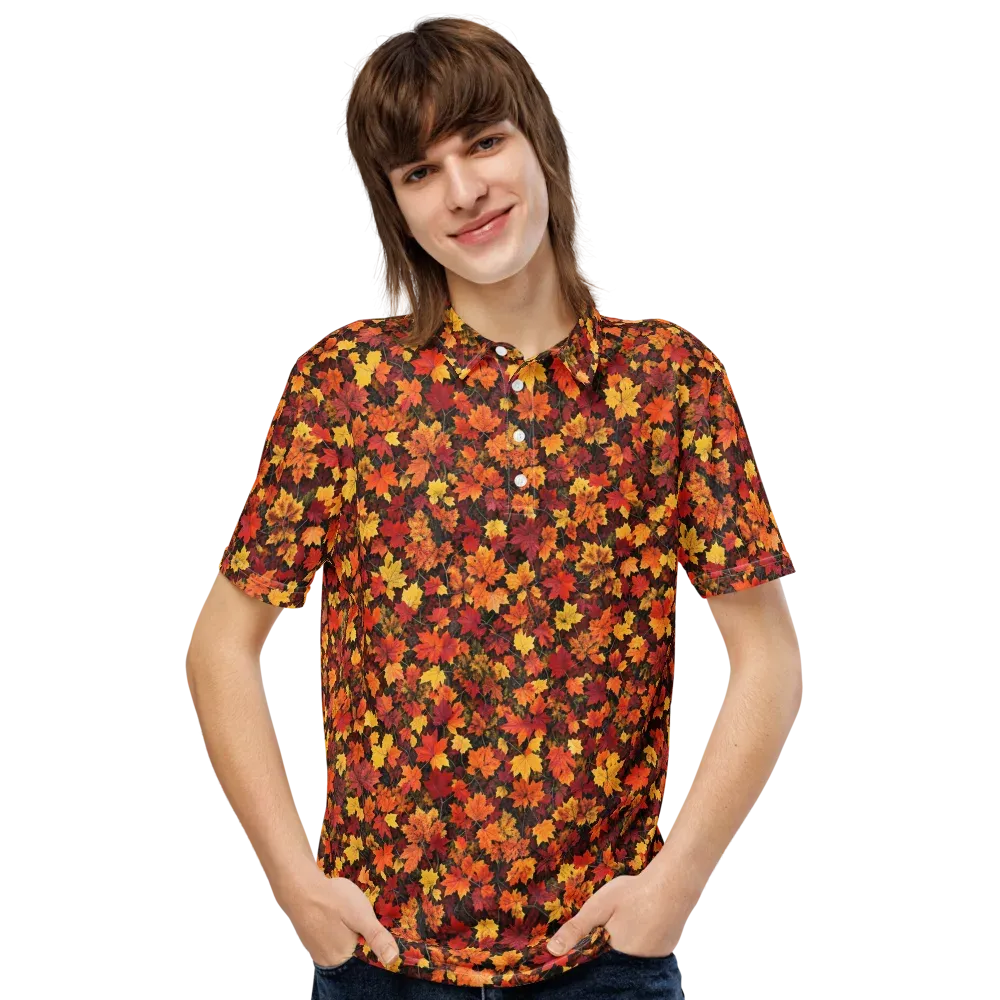 Autumn Canopy on Men's Slim Fit Polo Shirt — Front
