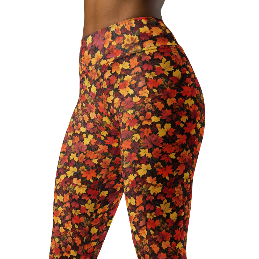 Autumn Canopy on Yoga Leggings — Left Front