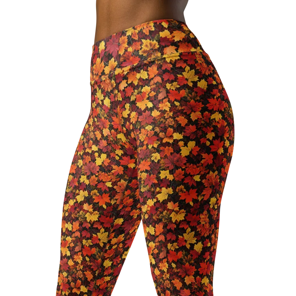 Autumn Canopy on Yoga Leggings — Left Front