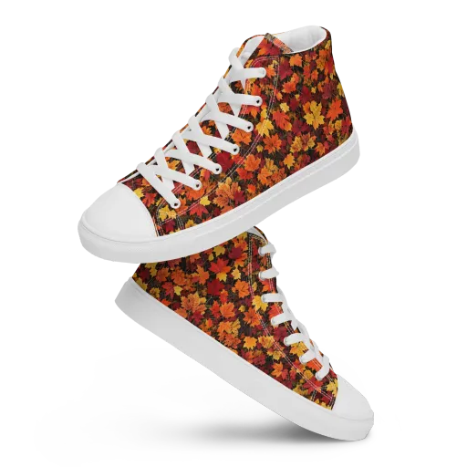 Autumn Canopy on a Men's High Top Canvas Shoes