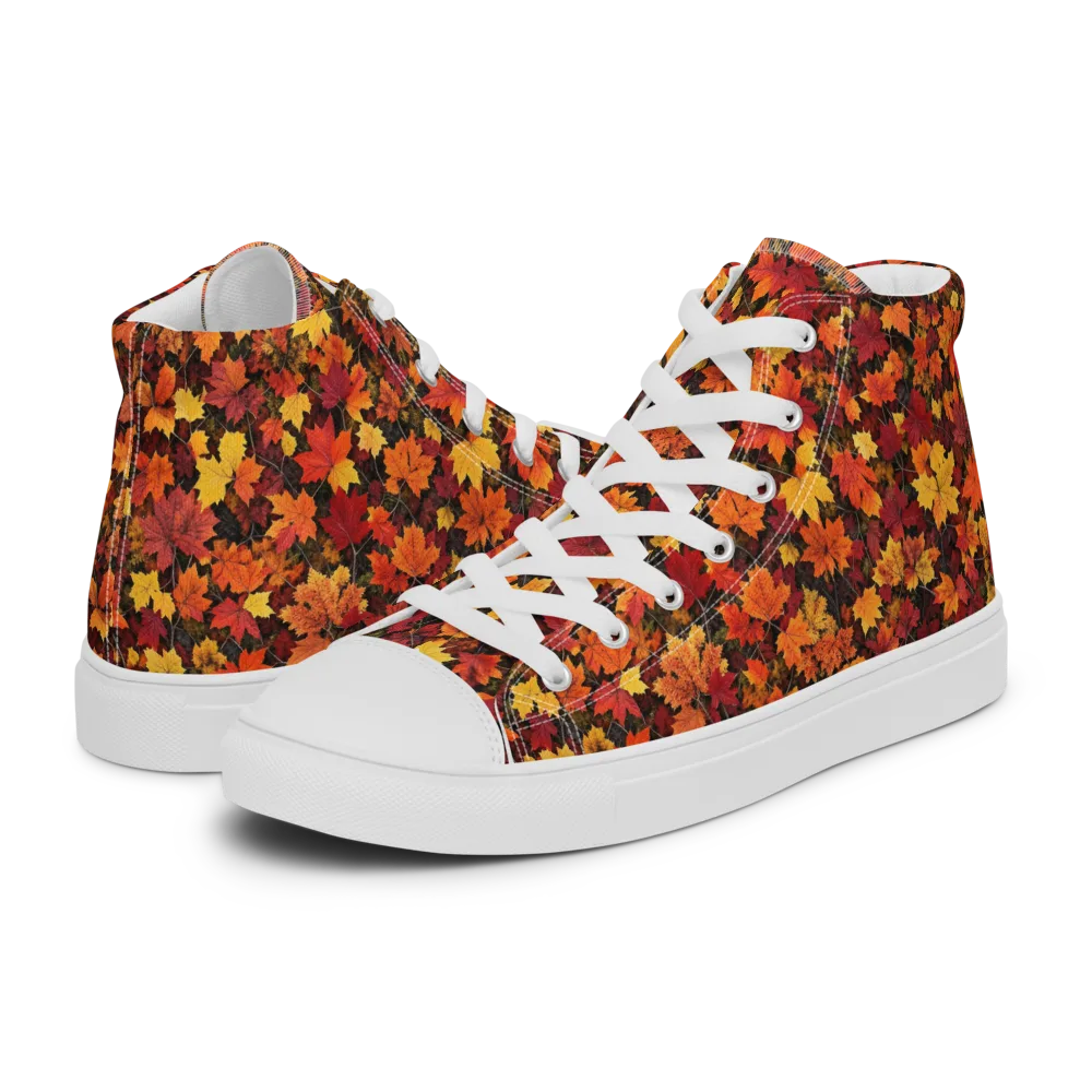 Autumn Canopy on Women's High Top Canvas Shoes — Left