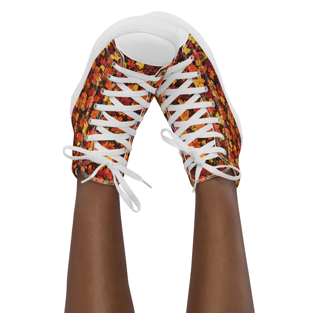 Autumn Canopy on Women's High Top Canvas Shoes — Front