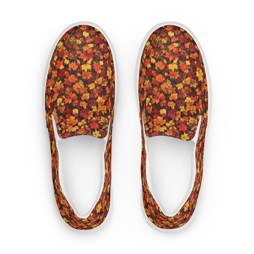 Autumn Canopy on Men's Slip-On Canvas Shoes — Front