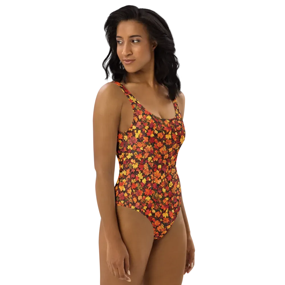 Autumn Canopy on One-Piece Swimsuit — Right