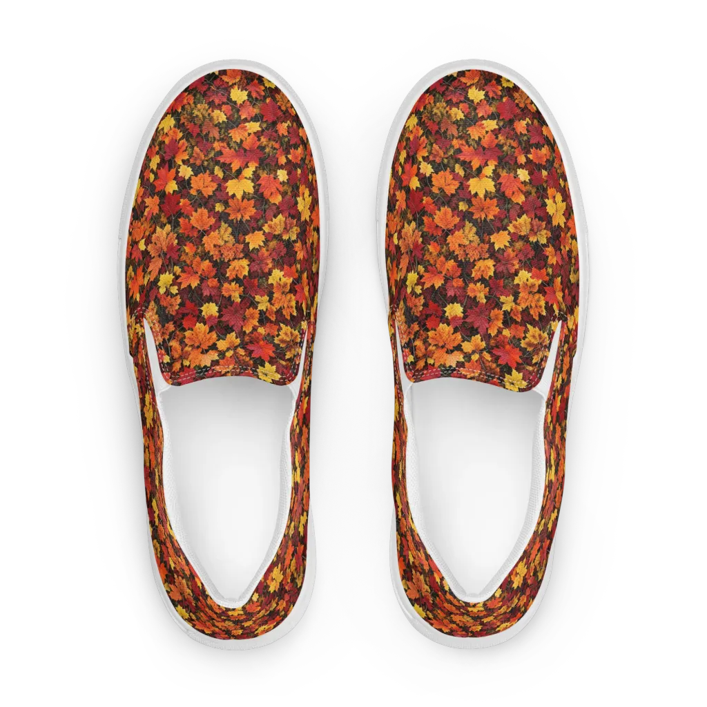 Autumn Canopy on Women's Slip-On Canvas Shoes — Front