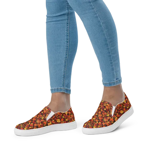 Autumn Canopy on a Women's Slip-On Canvas Shoes