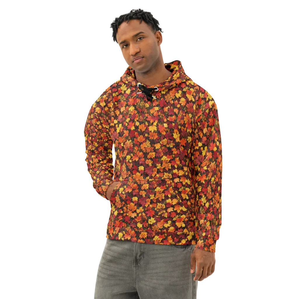 Autumn Canopy on Cotton Hoodie — Left Front