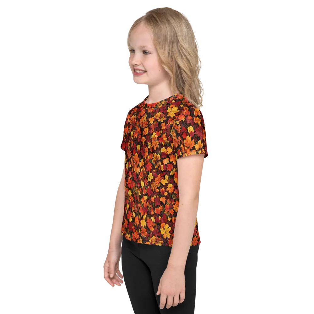 Autumn Canopy on Kids Crew Neck T-Shirt — Left