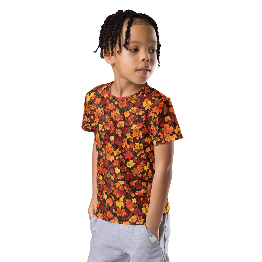 Autumn Canopy on Kids Crew Neck T-Shirt — Left Front