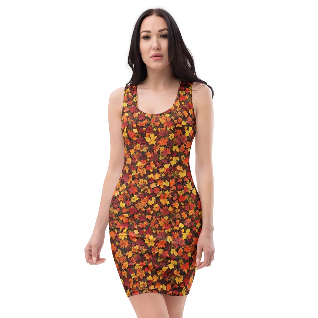 Autumn Canopy on Bodycon Dress — Front