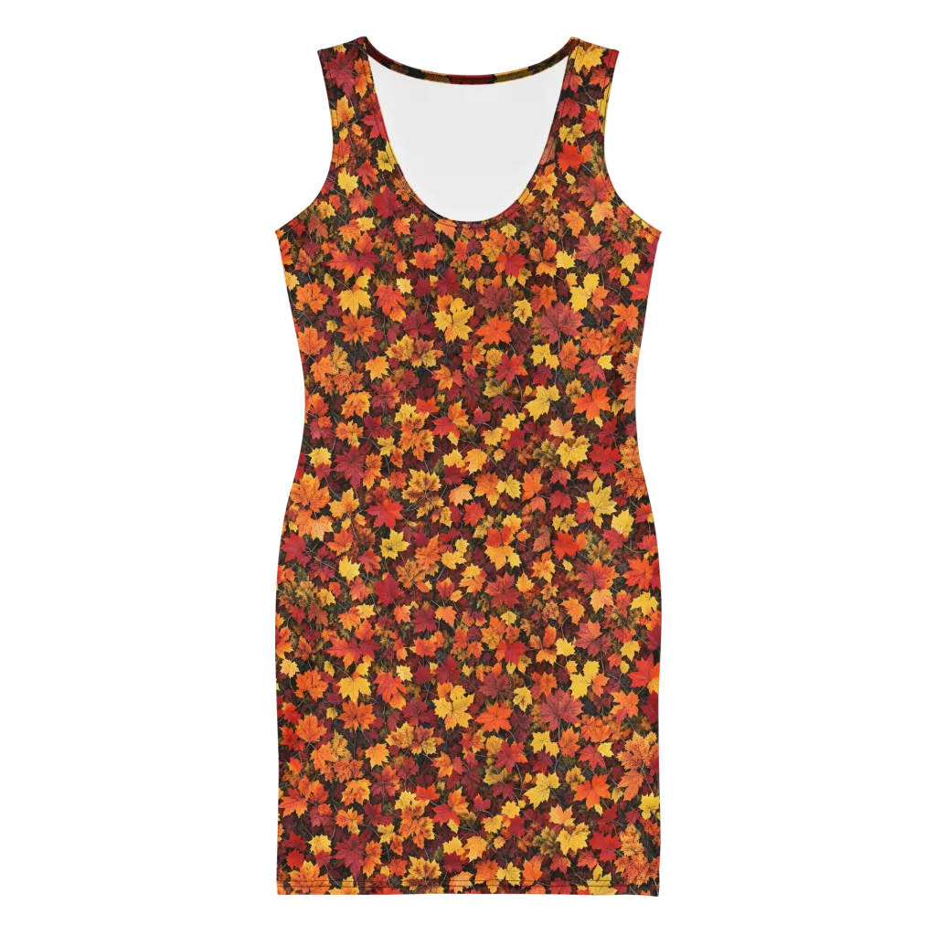 Autumn Canopy on Bodycon Dress — Front