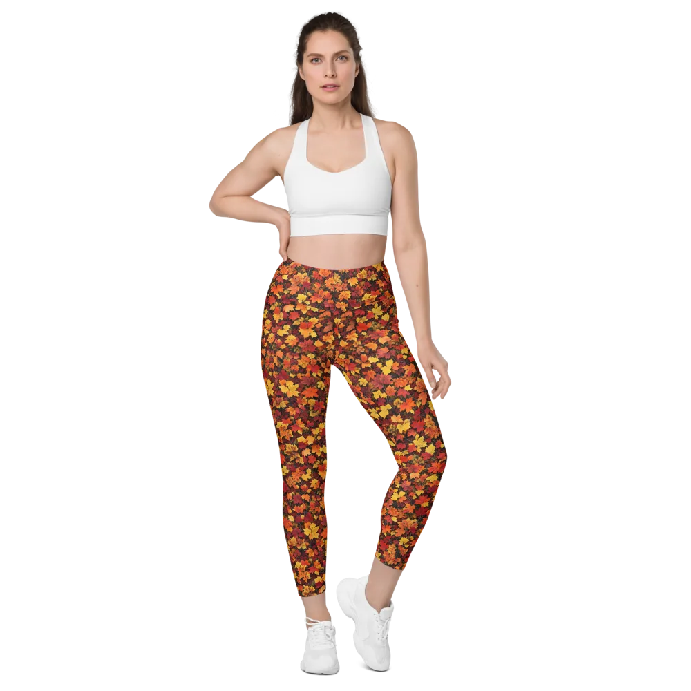 Autumn Canopy on Leggings with Pockets — Front