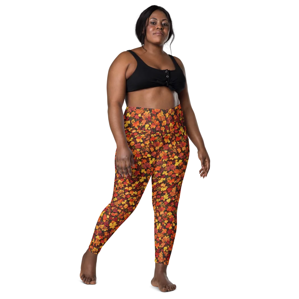 Autumn Canopy on Leggings with Pockets — Front