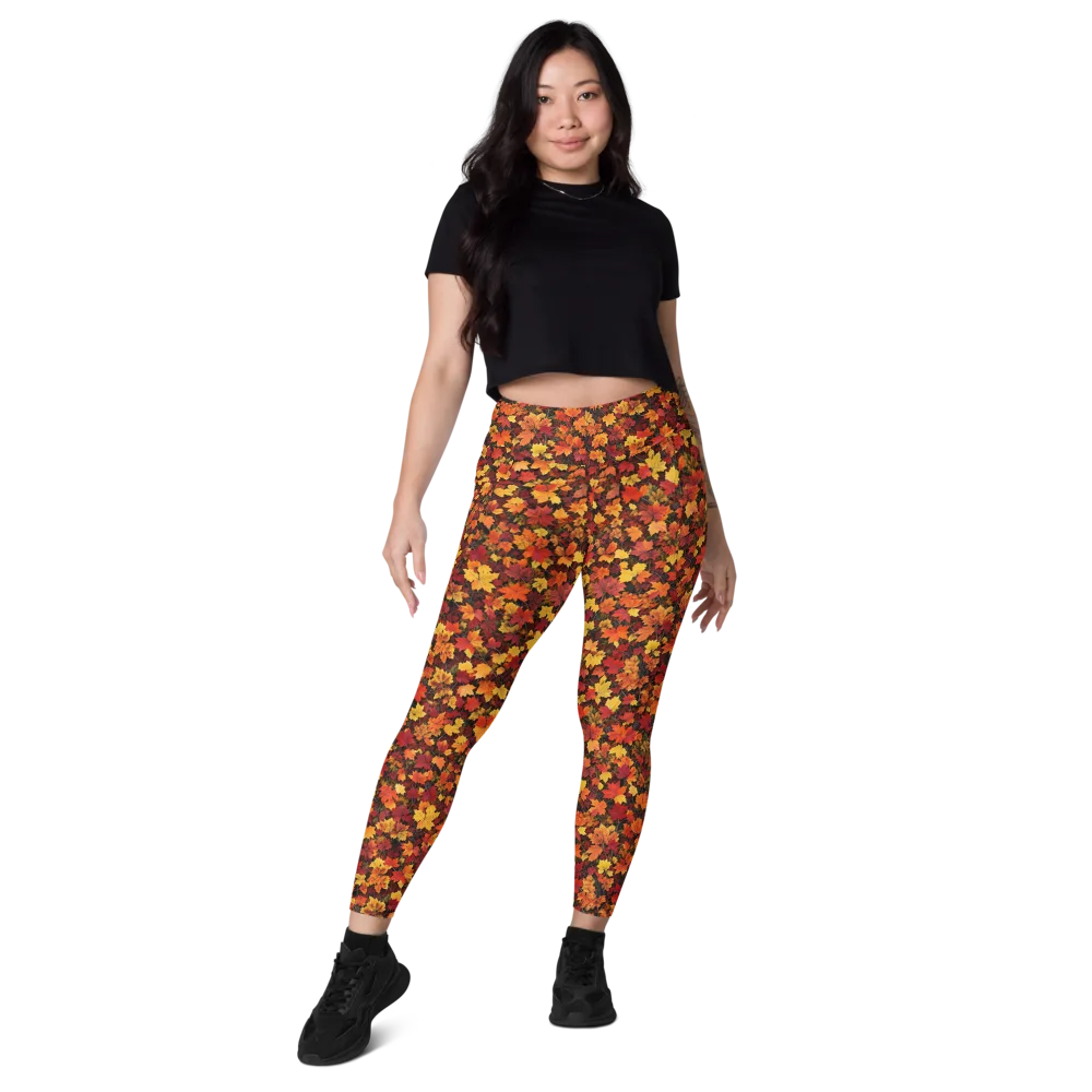 Autumn Canopy on Leggings with Pockets — Front
