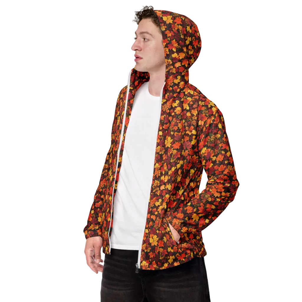 Autumn Canopy on Men's Windbreaker — Left Front