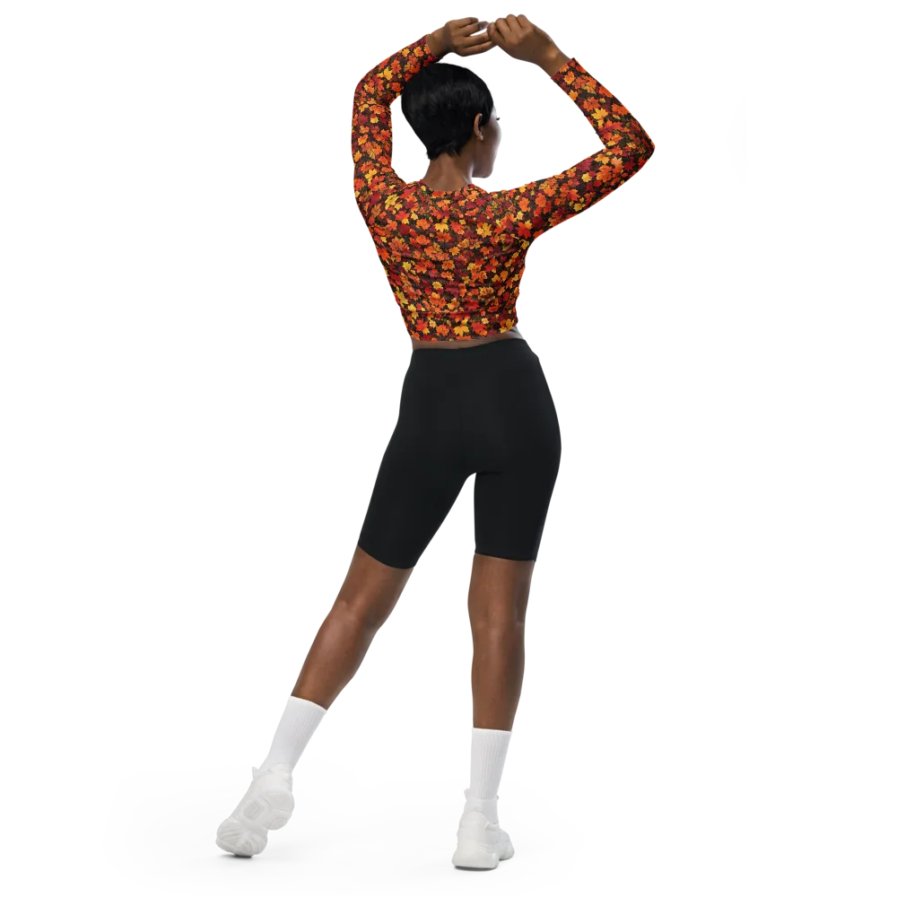 Autumn Canopy on Long Sleeve Crop Top — Back