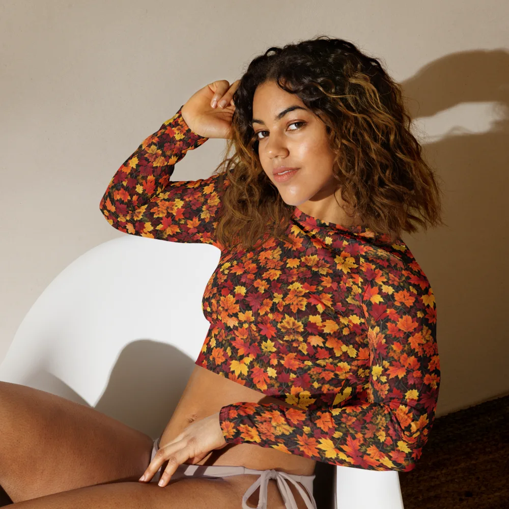 Autumn Canopy on Long Sleeve Crop Top — Left Front