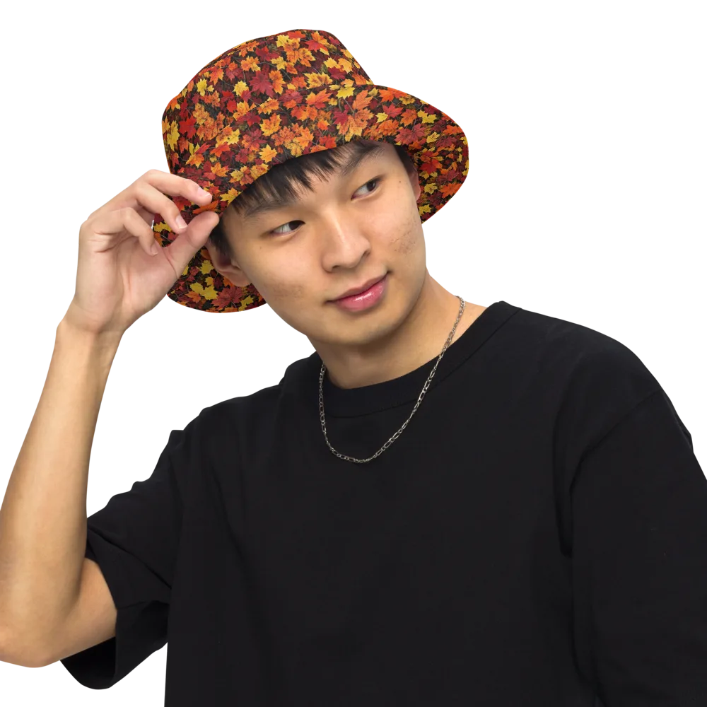 Autumn Canopy on Reversible Bucket Hat — Front Inside