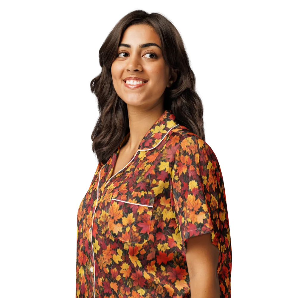 Autumn Canopy on Women's Short Sleeve Pajama Top — Left Front