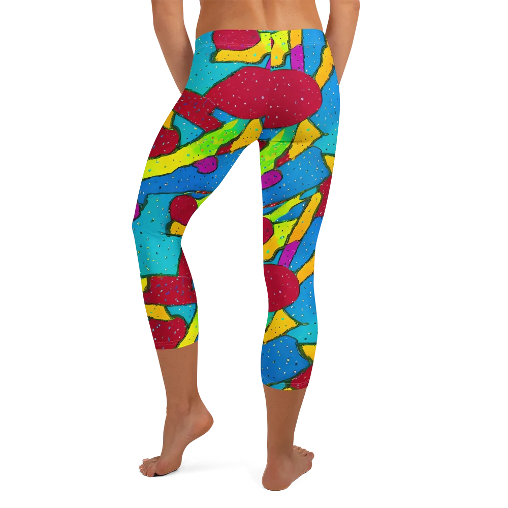 Pop Kaleidoscope on Capri Leggings — Back