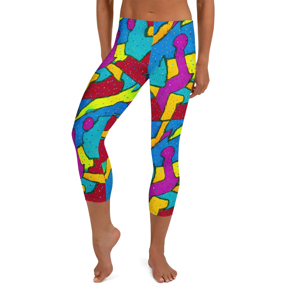 Pop Kaleidoscope on Capri Leggings — Front