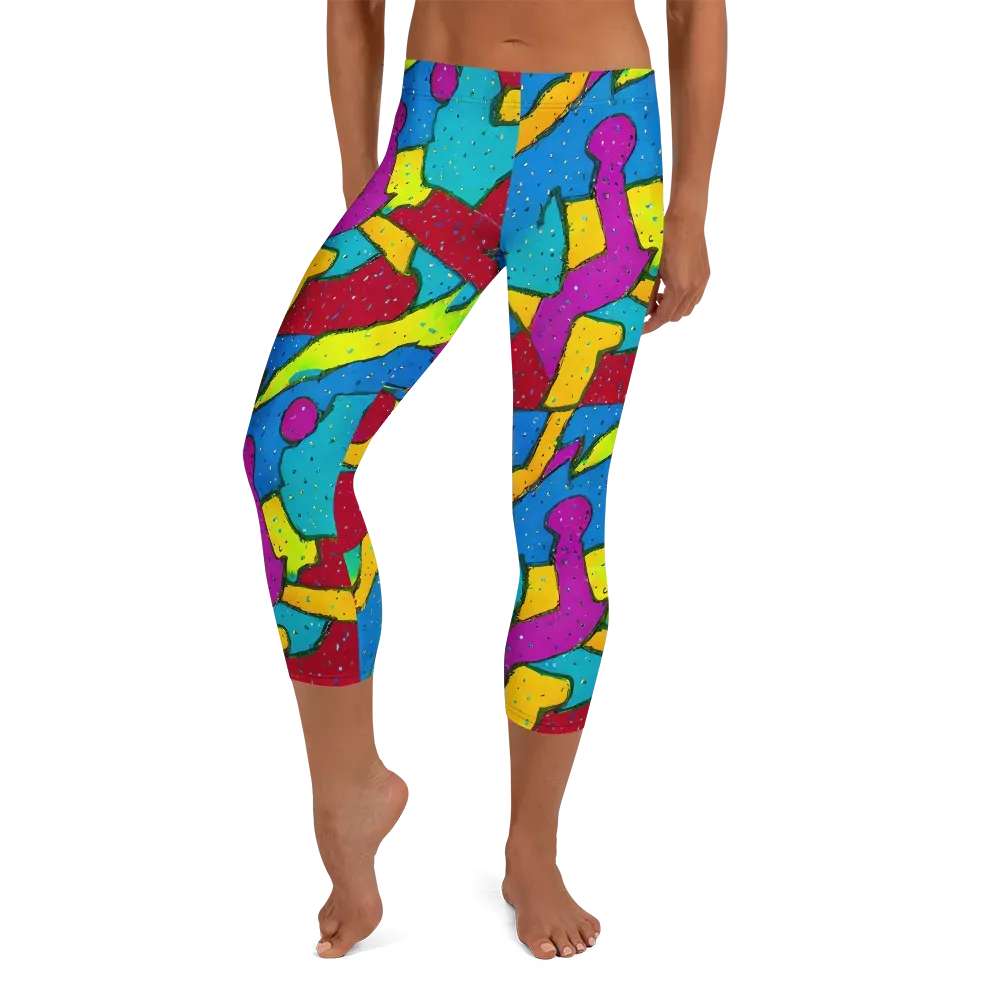 Pop Kaleidoscope on Capri Leggings — Front