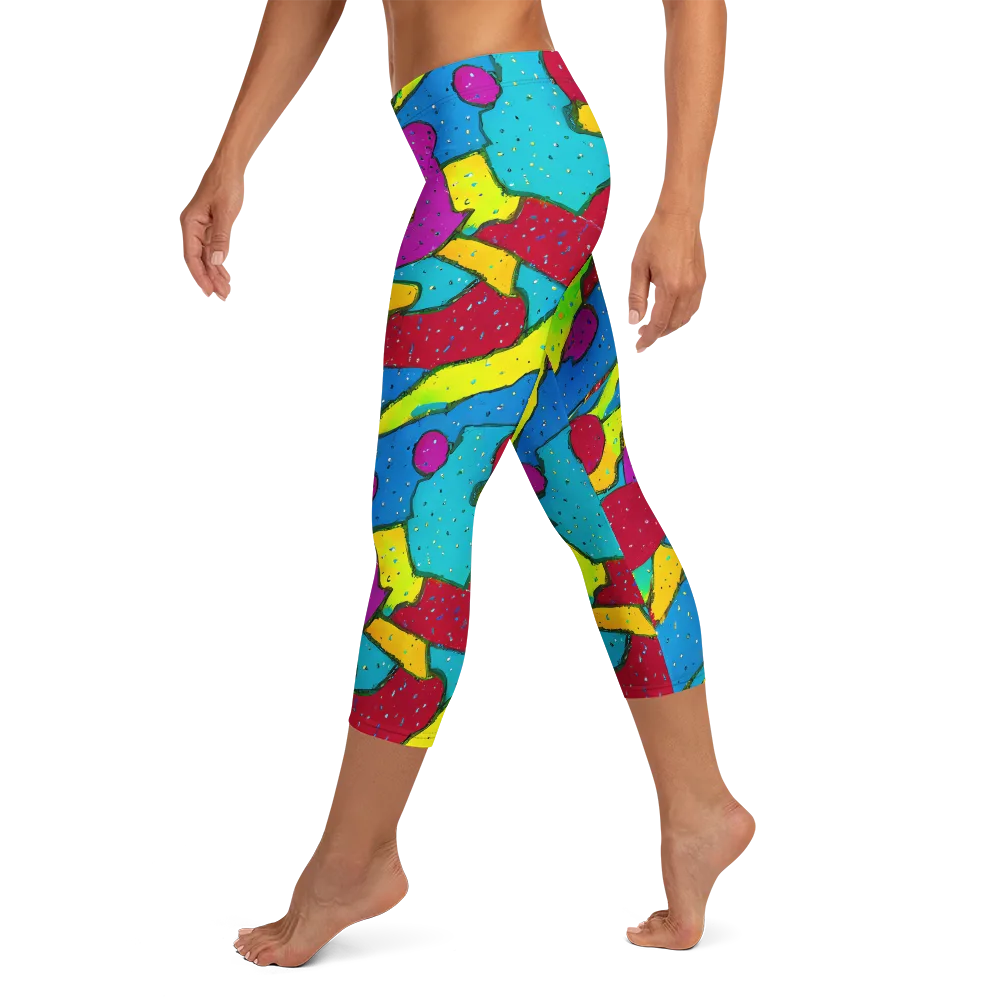 Pop Kaleidoscope on Capri Leggings — Left