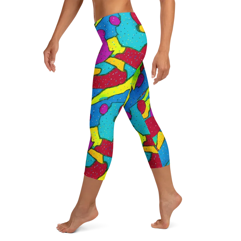 Pop Kaleidoscope on Capri Leggings — Left