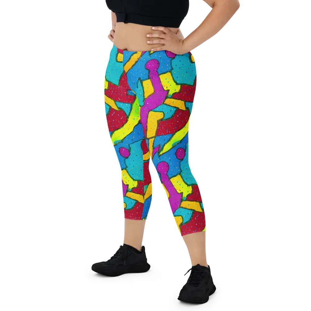 Pop Kaleidoscope on Capri Leggings — Front