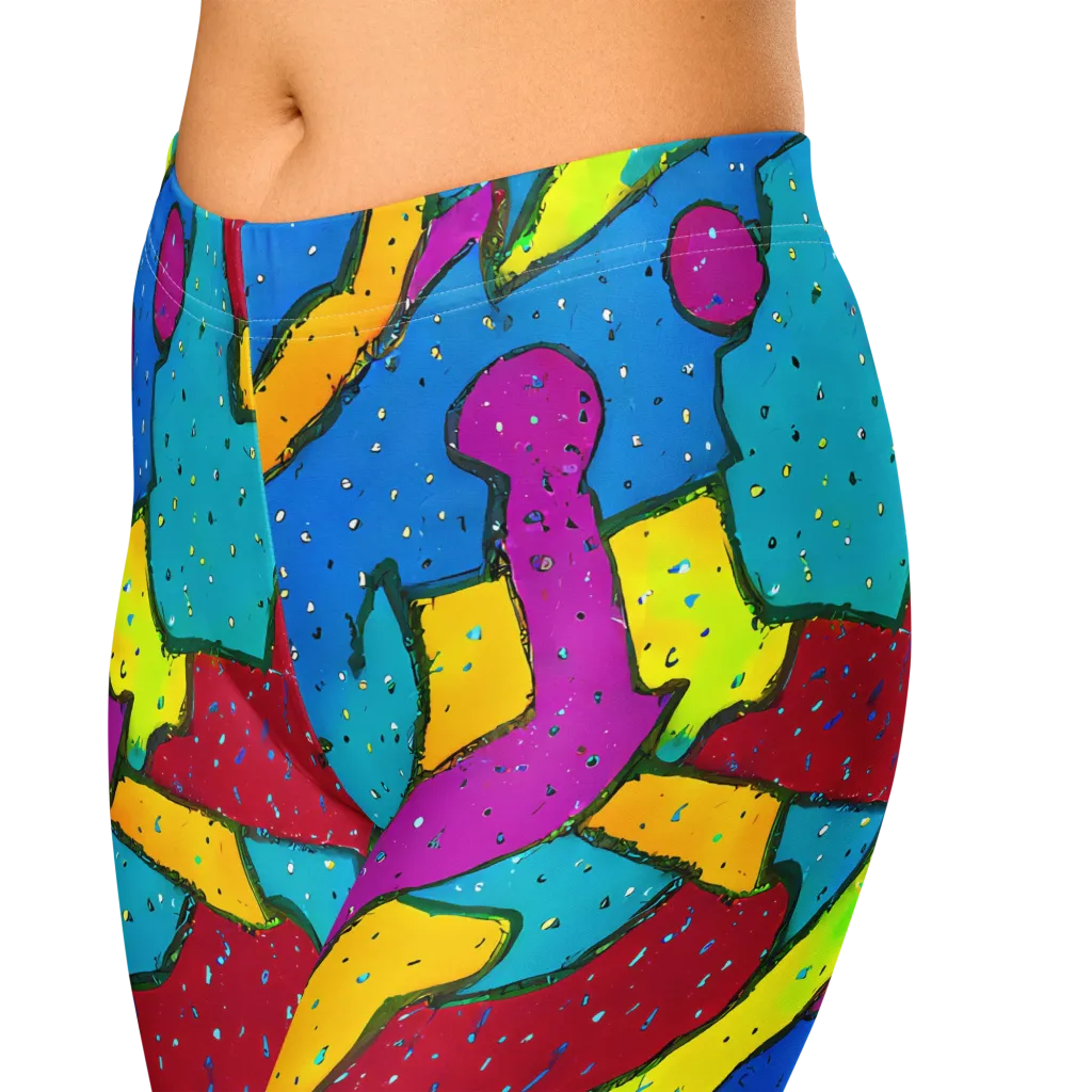 Pop Kaleidoscope on Capri Leggings — Zoomed-in