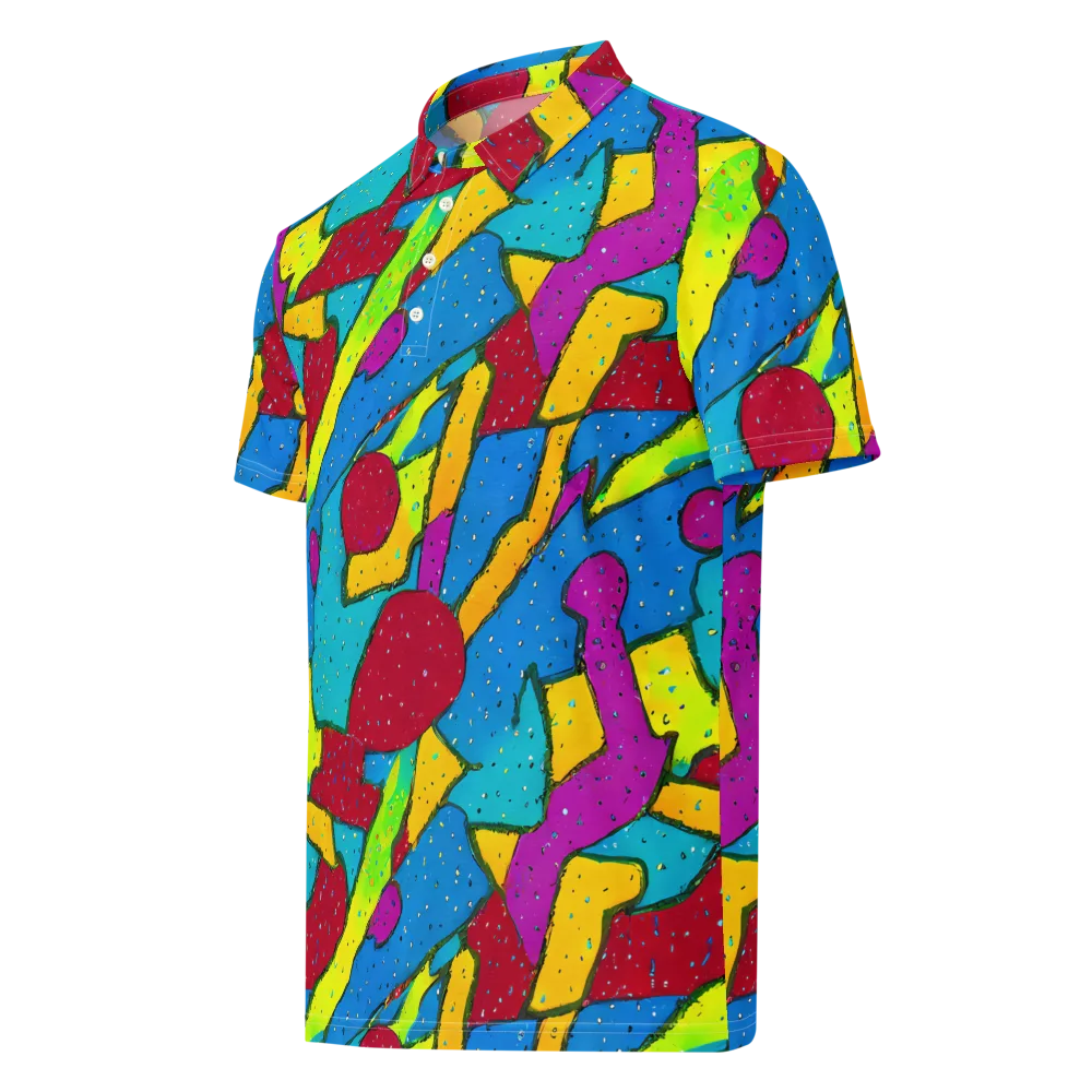 Pop Kaleidoscope on Men's Slim Fit Polo Shirt — Left Front