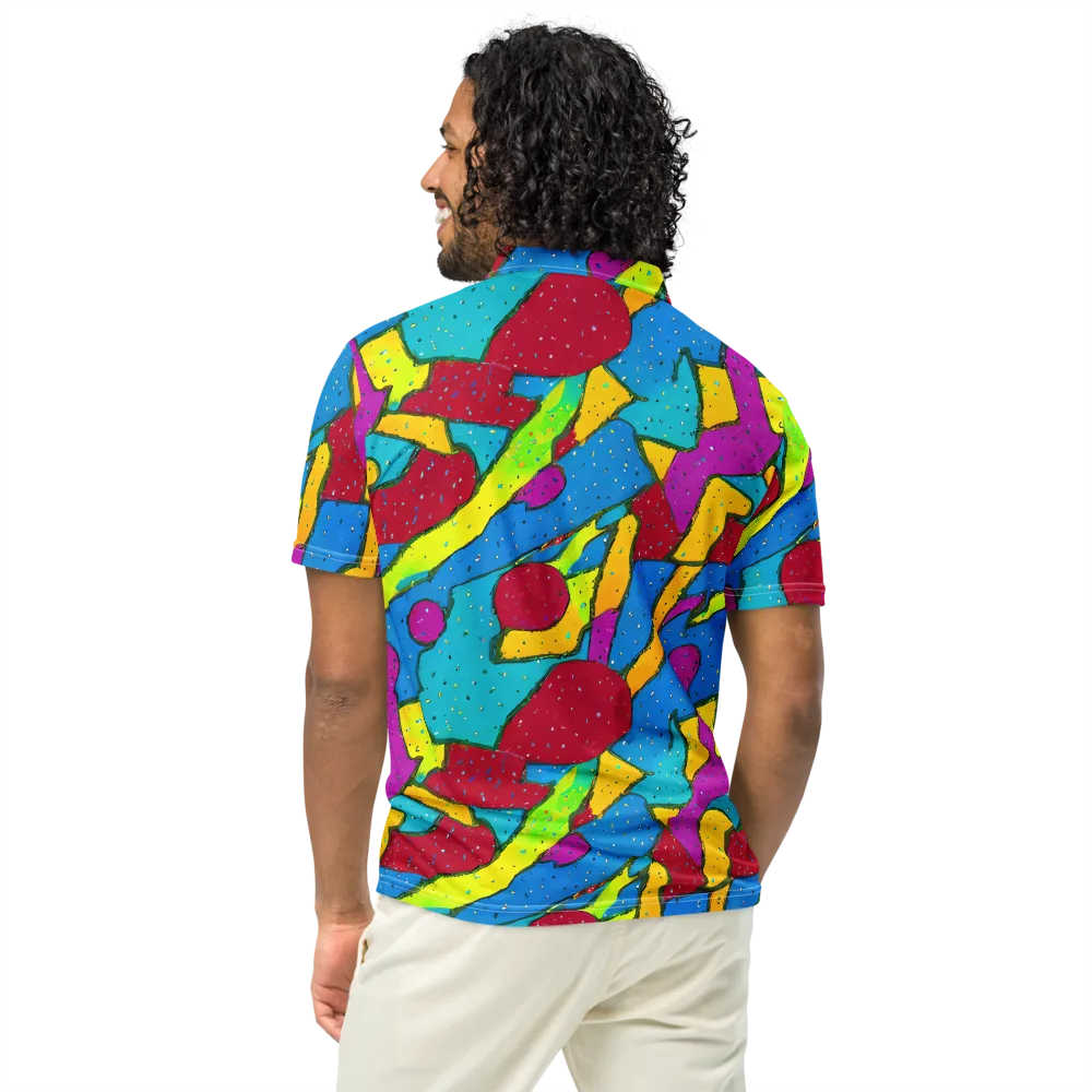 Pop Kaleidoscope on Men's Slim Fit Polo Shirt — Back