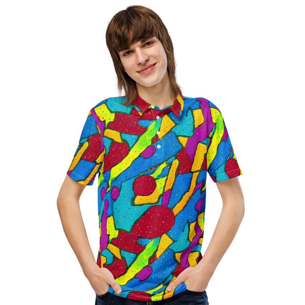 Pop Kaleidoscope on Men's Slim Fit Polo Shirt — Front
