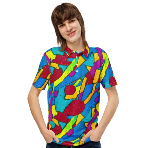 Pop Kaleidoscope on a Men's Slim Fit Polo Shirt