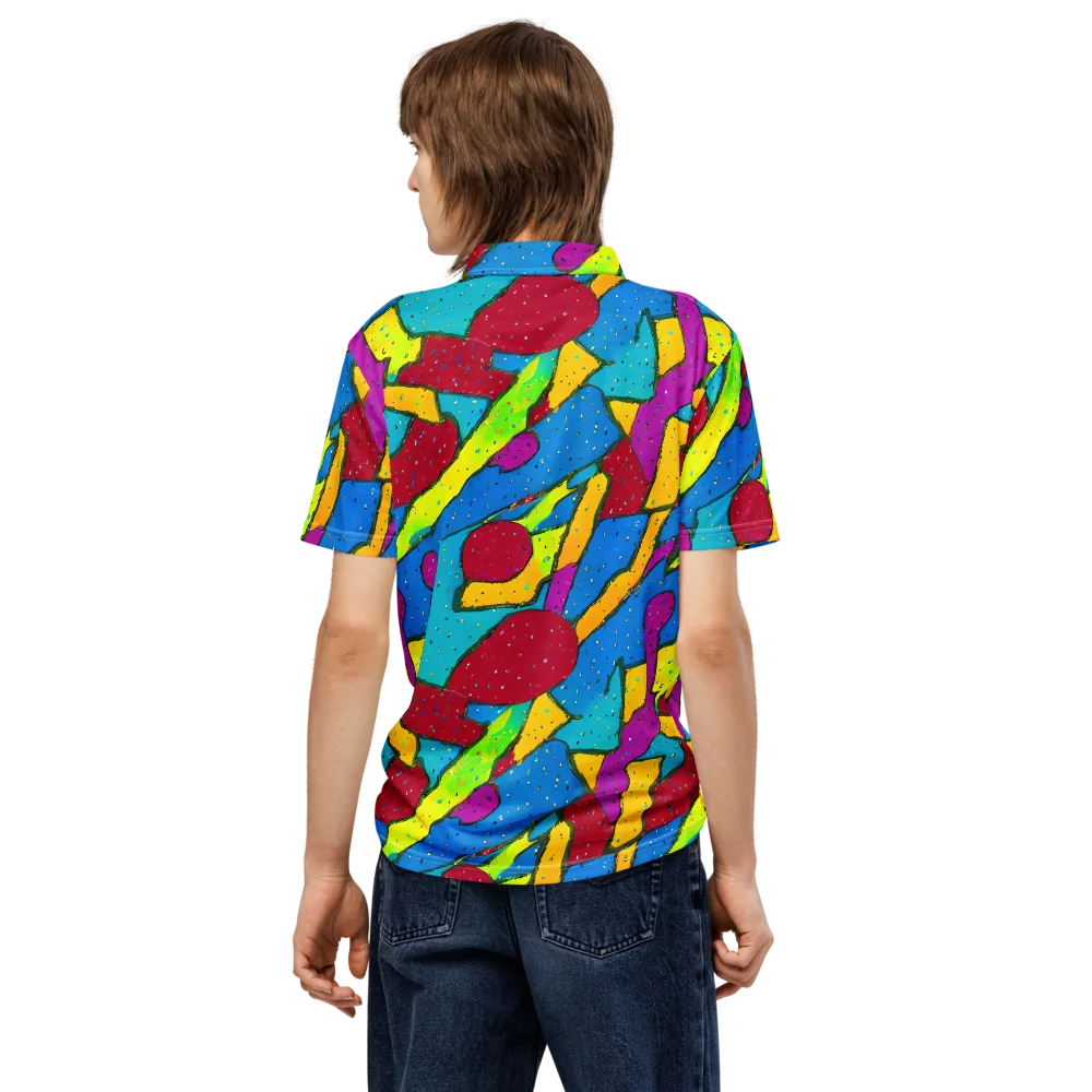 Pop Kaleidoscope on Men's Slim Fit Polo Shirt — Back