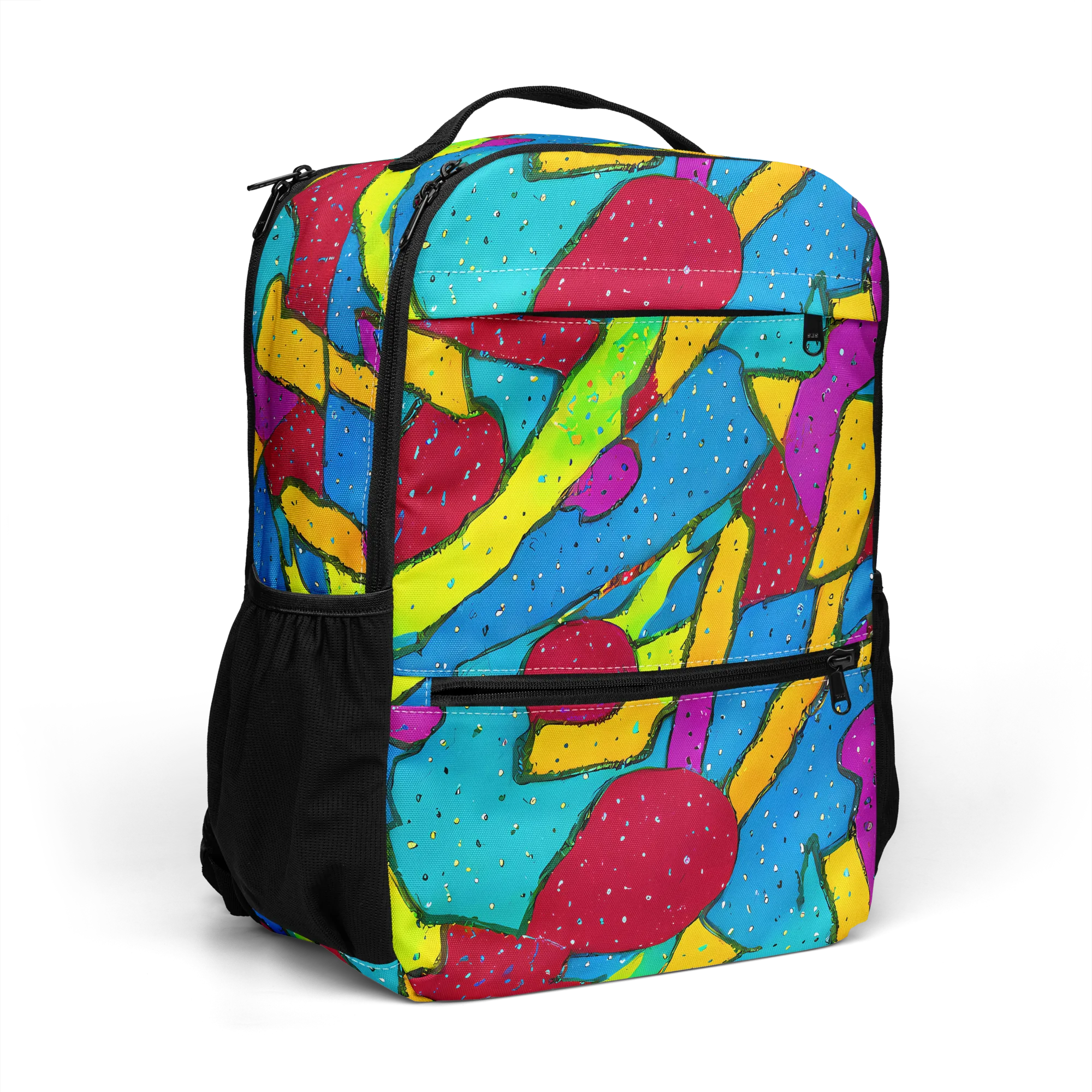 Pop Kaleidoscope on Utility Backpack — Right Front