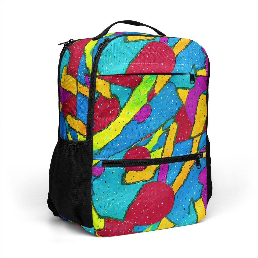 Pop Kaleidoscope on Utility Backpack — Right Front