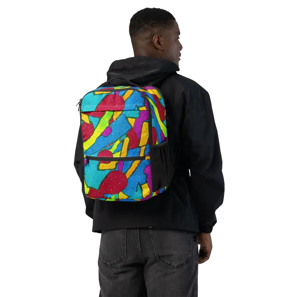 Pop Kaleidoscope on Utility Backpack — Back