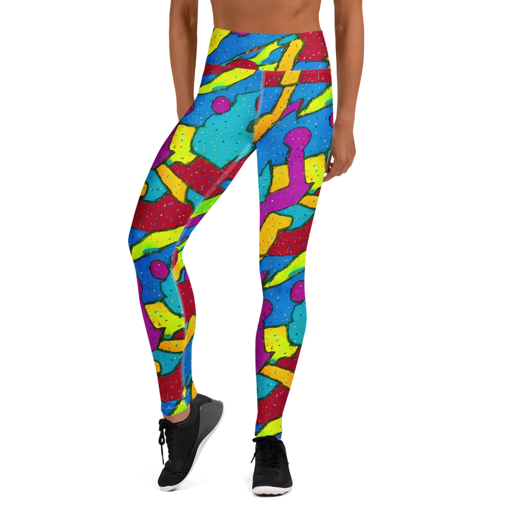 Pop Kaleidoscope on Yoga Leggings — Front