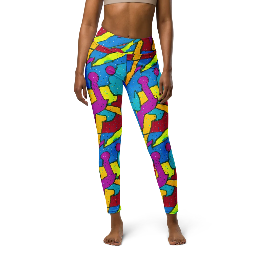 Pop Kaleidoscope on Yoga Leggings — Front