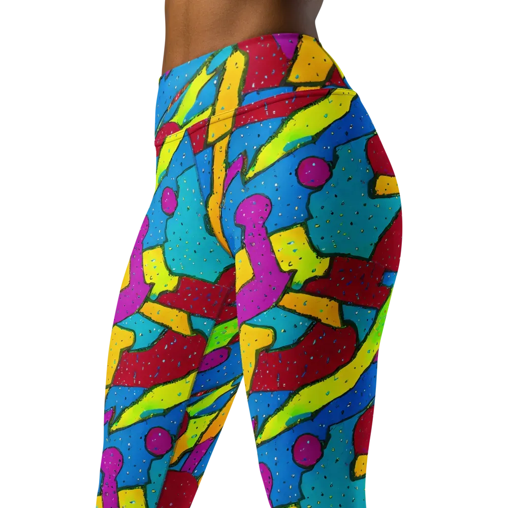 Pop Kaleidoscope on Yoga Leggings — Left Front