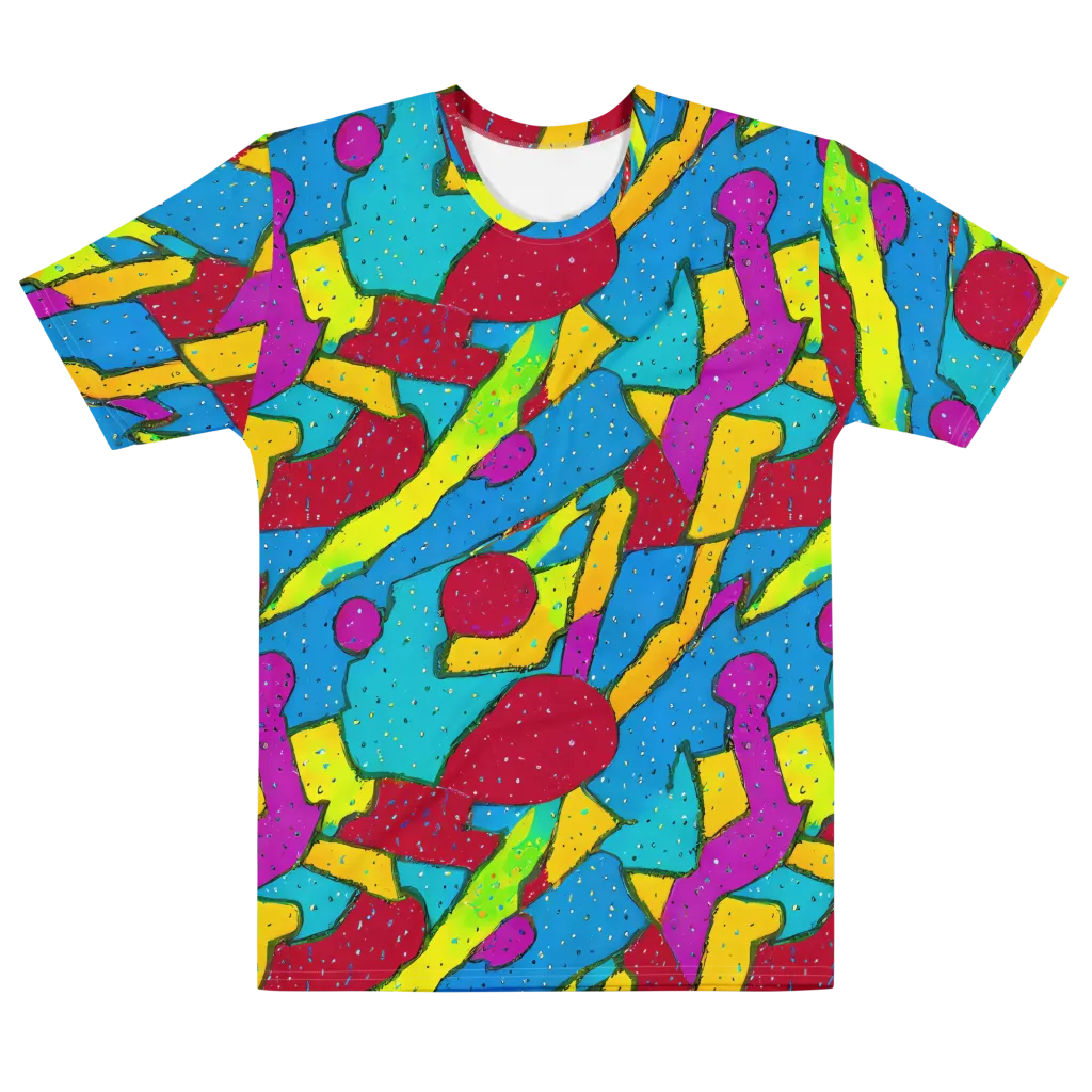 Pop Kaleidoscope on Men's Cotton Crew Neck T-Shirt — Front