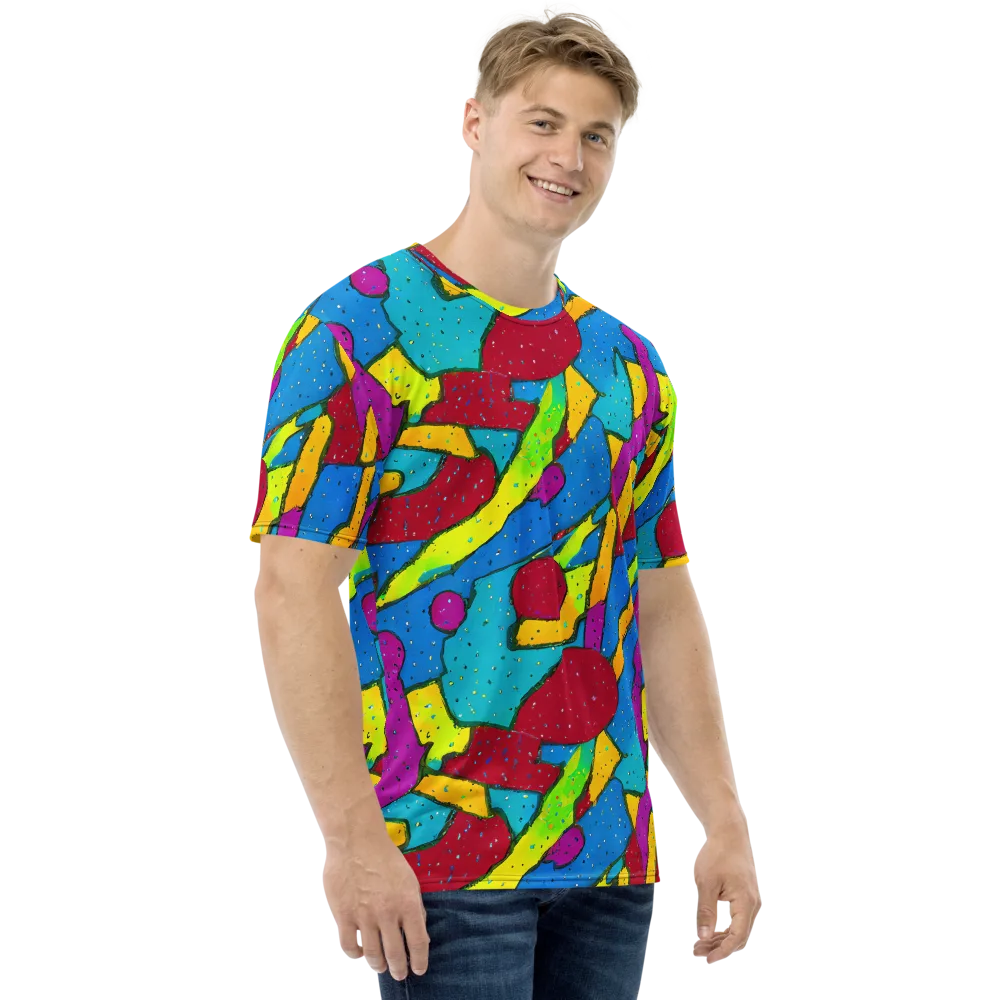 Pop Kaleidoscope on Men's Crew Neck T-Shirt — Right