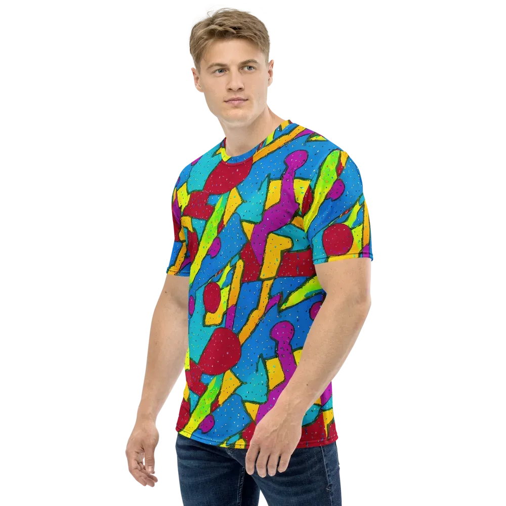 Pop Kaleidoscope on Men's Crew Neck T-Shirt — Left