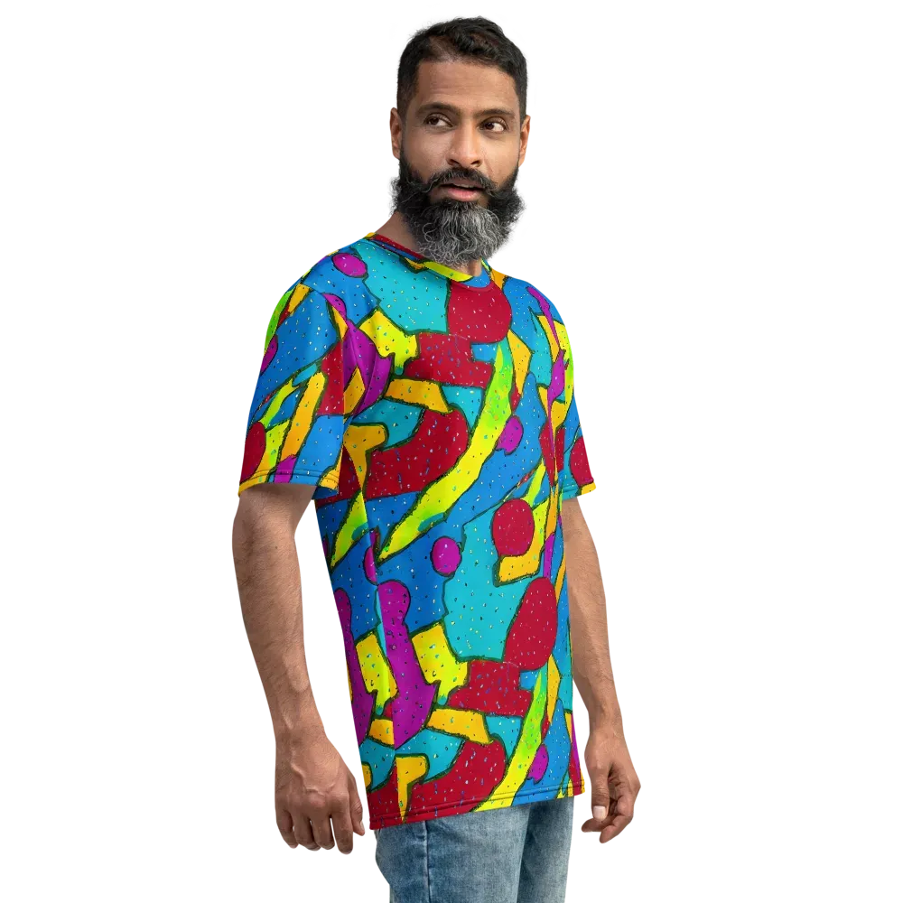 Pop Kaleidoscope on Men's Crew Neck T-Shirt — Right